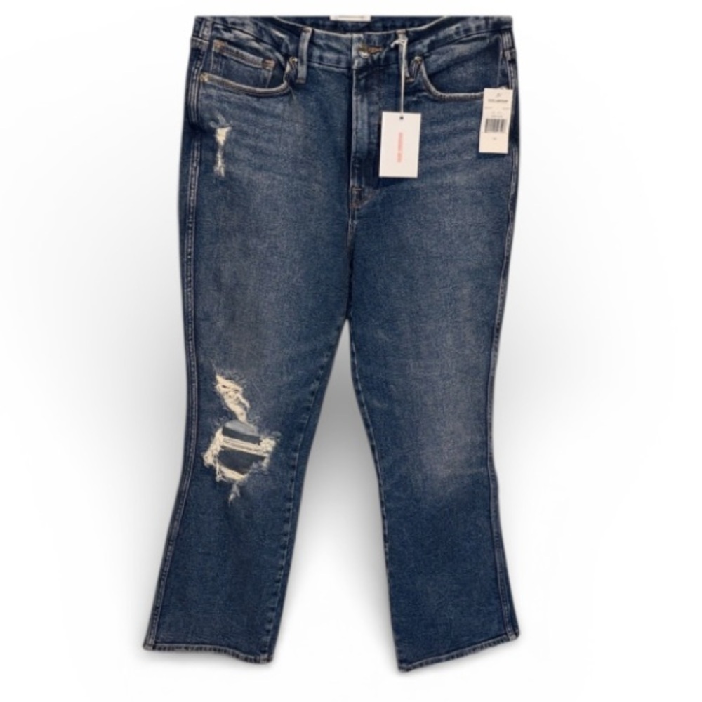 Good American jeans curve NEW stretch Blue Distressed size 14 32